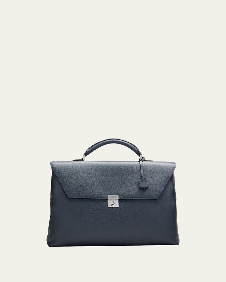Men's Avietta Pebble Leather Briefcase