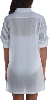 La Blanca Island Fare Resort Long Sleeve Crinkled Cover-Up Shirtdress