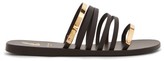Thumbnail for your product : Ancient Greek Sandals X Yiannis Sergakis Metal-snake Leather Slides - Black Gold