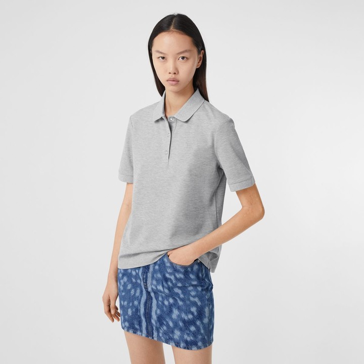 burberry polo shirt womens grey