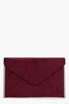 Thumbnail for your product : boohoo Womens Polly Side Bar Suedette Envelope Clutch