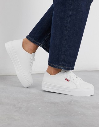 white levi's canvas shoes