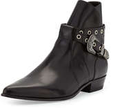 Thumbnail for your product : Saint Laurent Duckies Belt-Detail Leather Boot, Black