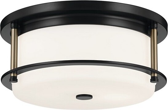 Kichler Brit Drum Flushmount Light in White, Size: 12 In