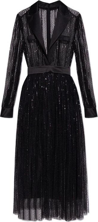 Dolce & Gabbana Sequin-Embellished V-Neck Midi Dress