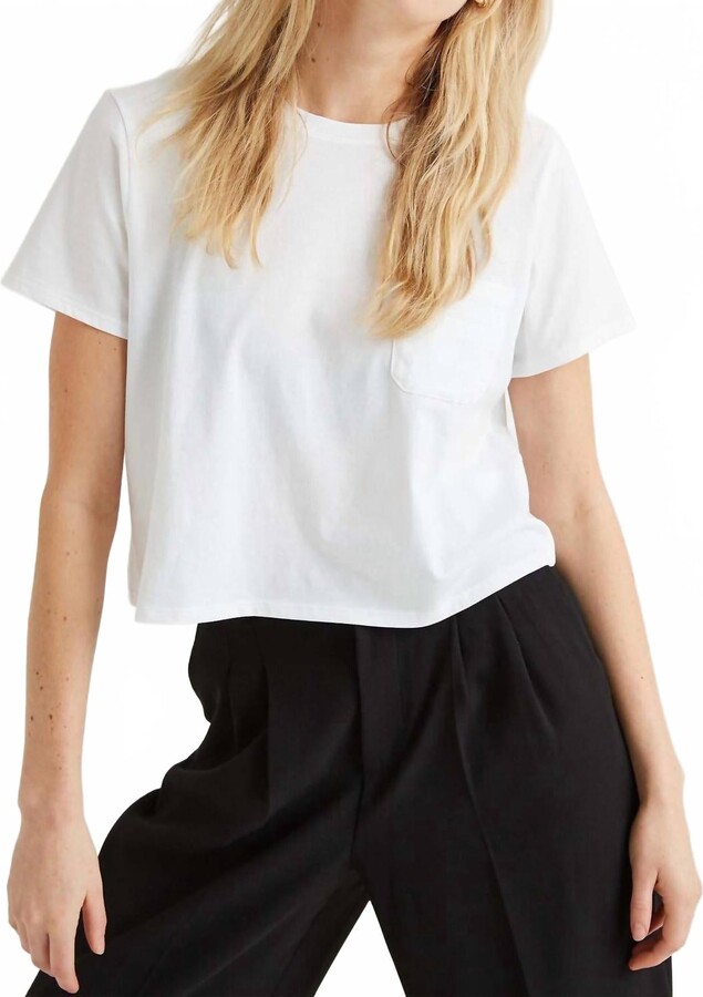 Richer Poorer Boxy Crop Tee In White