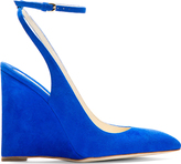Thumbnail for your product : Brian Atwood Blue Suede Slingback Wedges