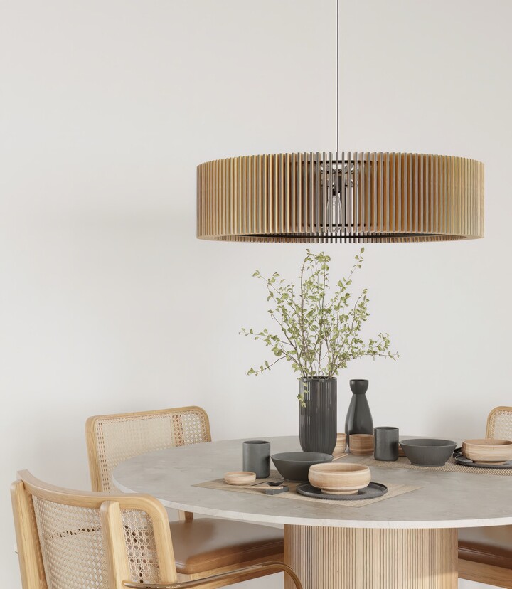 Etsy Wooden Pendant Light, Unique Ceiling Fixture For Modern Home, Handmade Lamp With Chandelier Lighting & Hanging Shade, Light