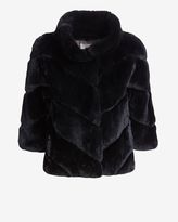 Thumbnail for your product : Yves Salomon Rex Rabbit Fur Swing Jacket: Black