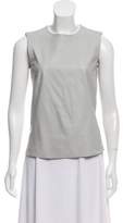 Thumbnail for your product : Akris Punto Leather-Trimmed Knit Top
