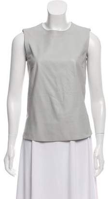 Akris Punto Leather-Trimmed Knit Top