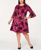 Thumbnail for your product : NY Collection Plus Size Bell Sleeve Fit & Flare Dress