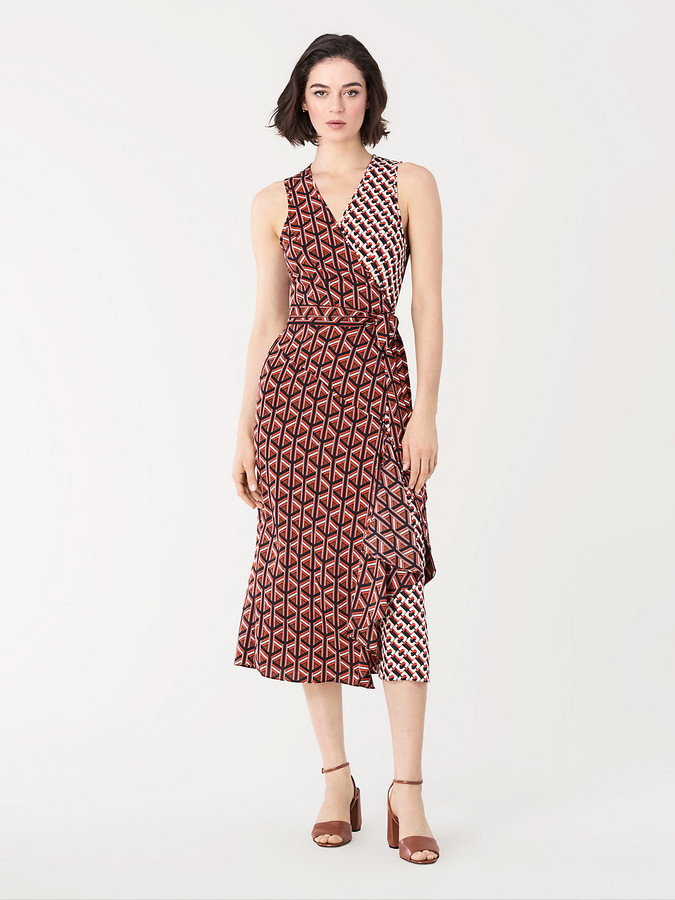 moira jacquard wrap dress