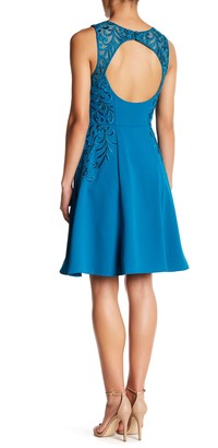 Sue Wong Embroidered Lace Trim Dress