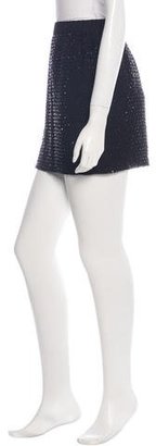 L'Agence Studded Silk Mini Skirt