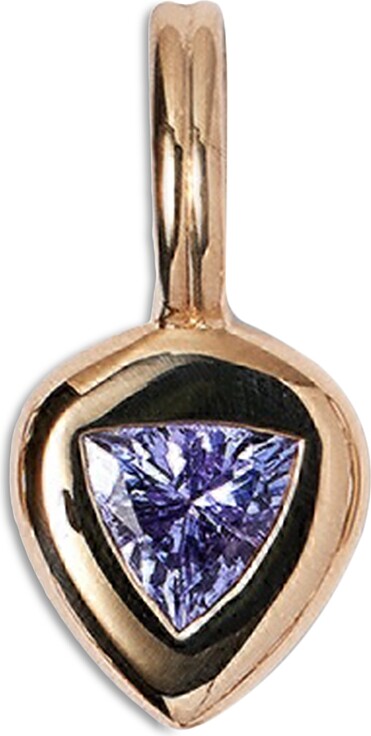 WWAKE 14K Yellow Gold Tanzanite Solitaire Pendant