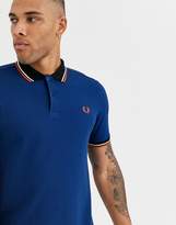 Thumbnail for your product : Fred Perry contrast rib polo shirt in navy