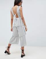 Thumbnail for your product : ASOS Design Stripe Tiered Leg Jumpsuit