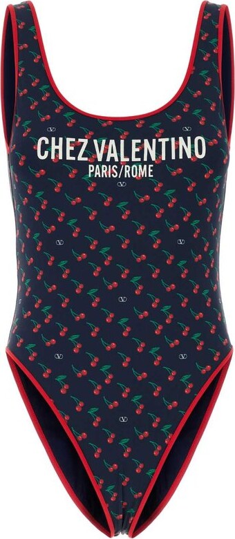 Valentino Cherry Printed Sleeveless Swimsuit
