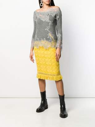 Ermanno Scervino floral lace cashmere sweater