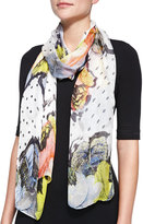 Thumbnail for your product : Erdem Jardim Silk Mixed-Print Scarf