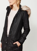 Thumbnail for your product : Mint Velvet Washed Black Waxed Faux Fur Parka