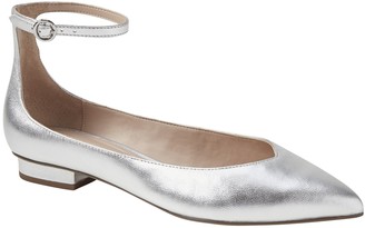 silver flat shoes with ankle strap