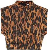 Thumbnail for your product : Miu Miu Leopard-printed wool-blend crop top