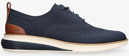 Cole Haan Mens Navy Zerøgrand Wingtip Stitchlite Knitted Oxford Shoes Eur 42.5 / 8.5 Uk Men