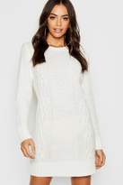 Thumbnail for your product : boohoo Cable Knit Soft Boucle Jumper Dress