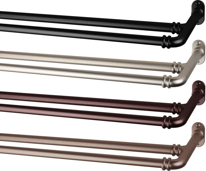 EMOH 5/8 inch Adjustable Double Blackout Curtain Rod 28-48 inch - Cocoa