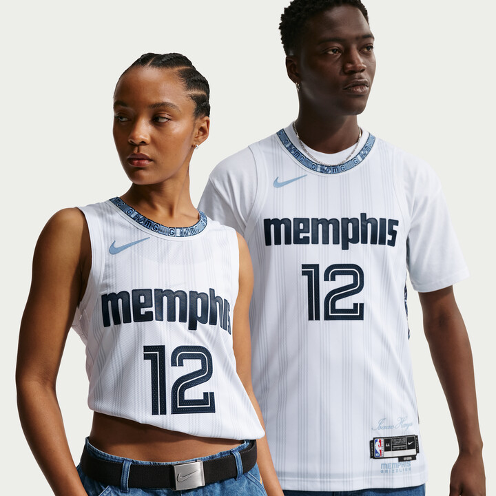 Nike Ja Morant Memphis Grizzlies City Edition Men's Dri-FIT ADV NBA Authentic Jersey in White | HM6111-100