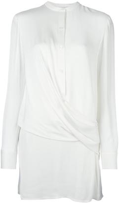 DKNY draped front satin blouse