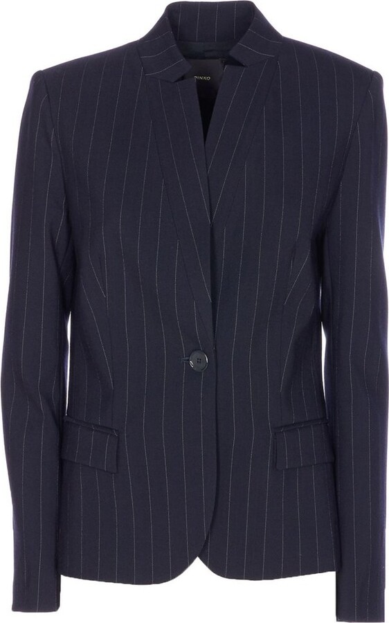Pinko Fitted Pinstripe Blazer