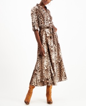 INC International Concepts Petite Printed Maxi Shirtdress, Created for Macy's