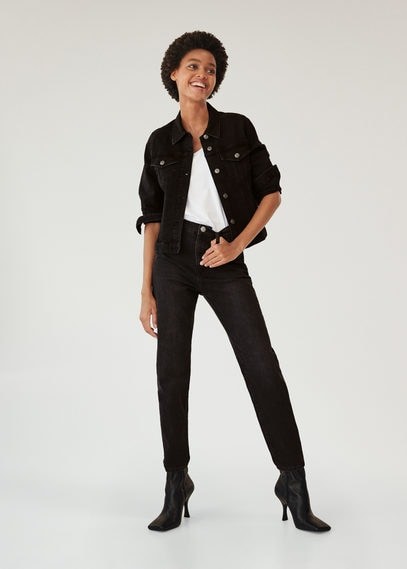 mango black denim jacket