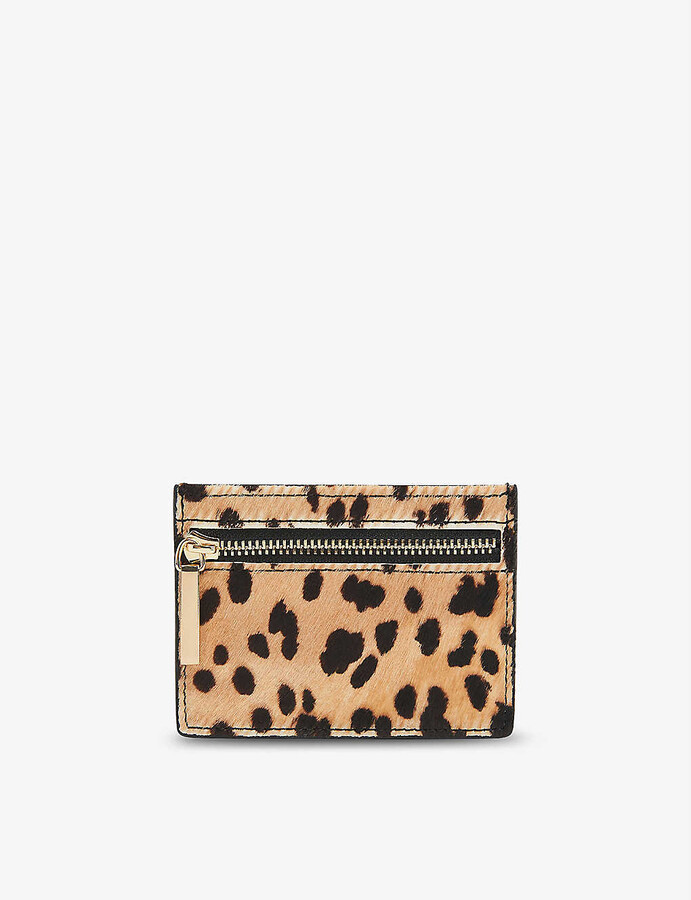 leopard print card wallet