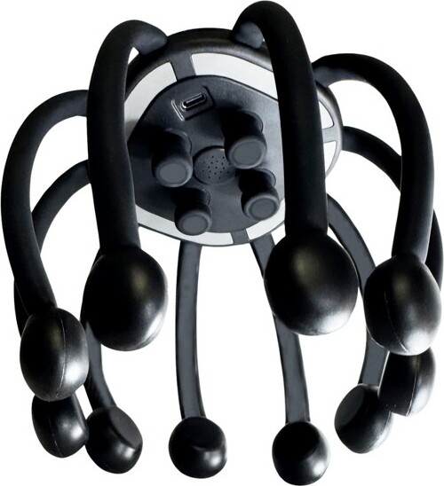 Azpen®HeadMassagerwith14MassagingNodes,5VibratingModes,Bluetooth®,and360°CoverageinBlack,Size:Standard