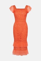 Thumbnail for your product : Lace Cap Sleeve Midi Dress
