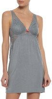 Thumbnail for your product : Eberjey Adela Embroidered Point D'esprit And Stretch-modal Chemise