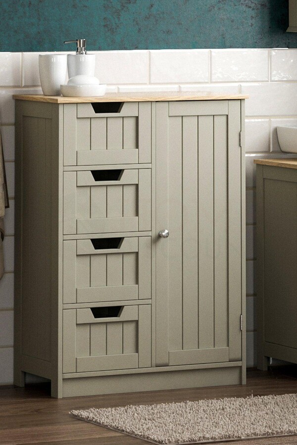 Home Discount Bath Vida Priano 4 Drawer 1 Door Freestanding Unit