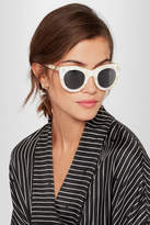 Thumbnail for your product : Illesteva Boca Cat-eye Marble Acetate Sunglasses