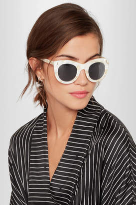 Illesteva Boca Cat-eye Marble Acetate Sunglasses