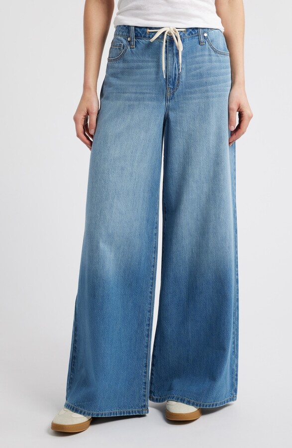 1822 Denim Drawstring High Waist Wide Leg Jeans
