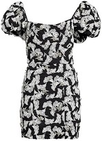 Thumbnail for your product : Johanna Ortiz Al Anochecher Embellished Mini Floral Puff-Sleve Sheath Dress