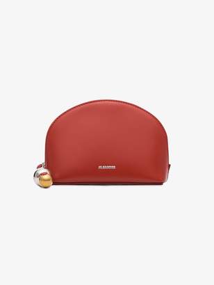 Jil Sander red j-vision leather mini clutch bag