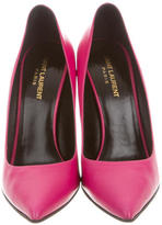 Thumbnail for your product : Saint Laurent Leather Pointed-Toe Pumps