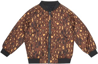 Mini Rodini Leopard reversible bomber jacket