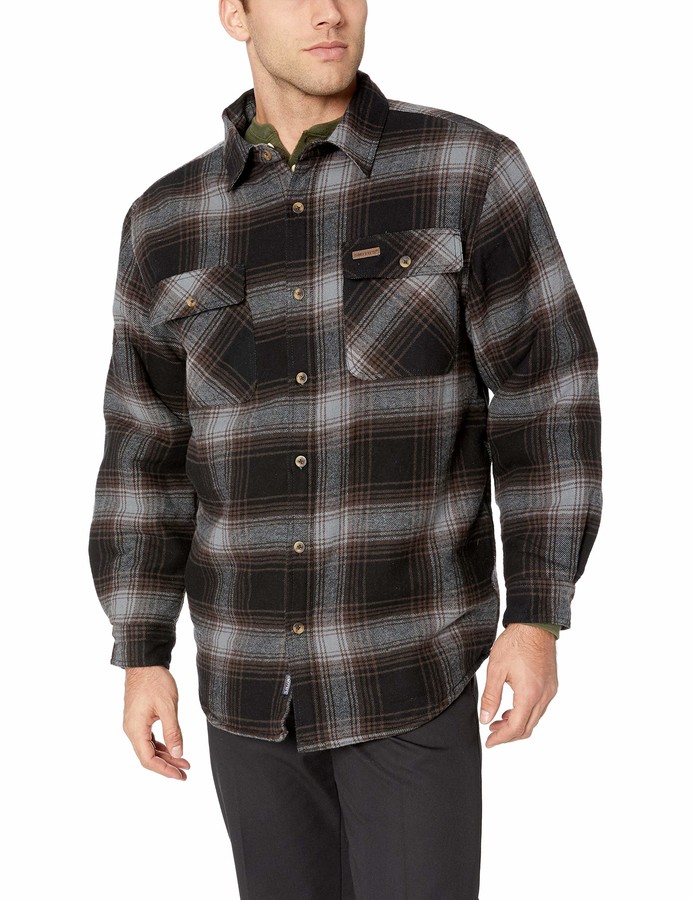 Smith's Workwear Men's Sherpa-Lined Cotton Flannel Shirt Jacket - ShopStyle