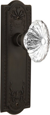 Nostalgic Warehouse Meadows Plate with Oval Fluted Crystal Door Knob
